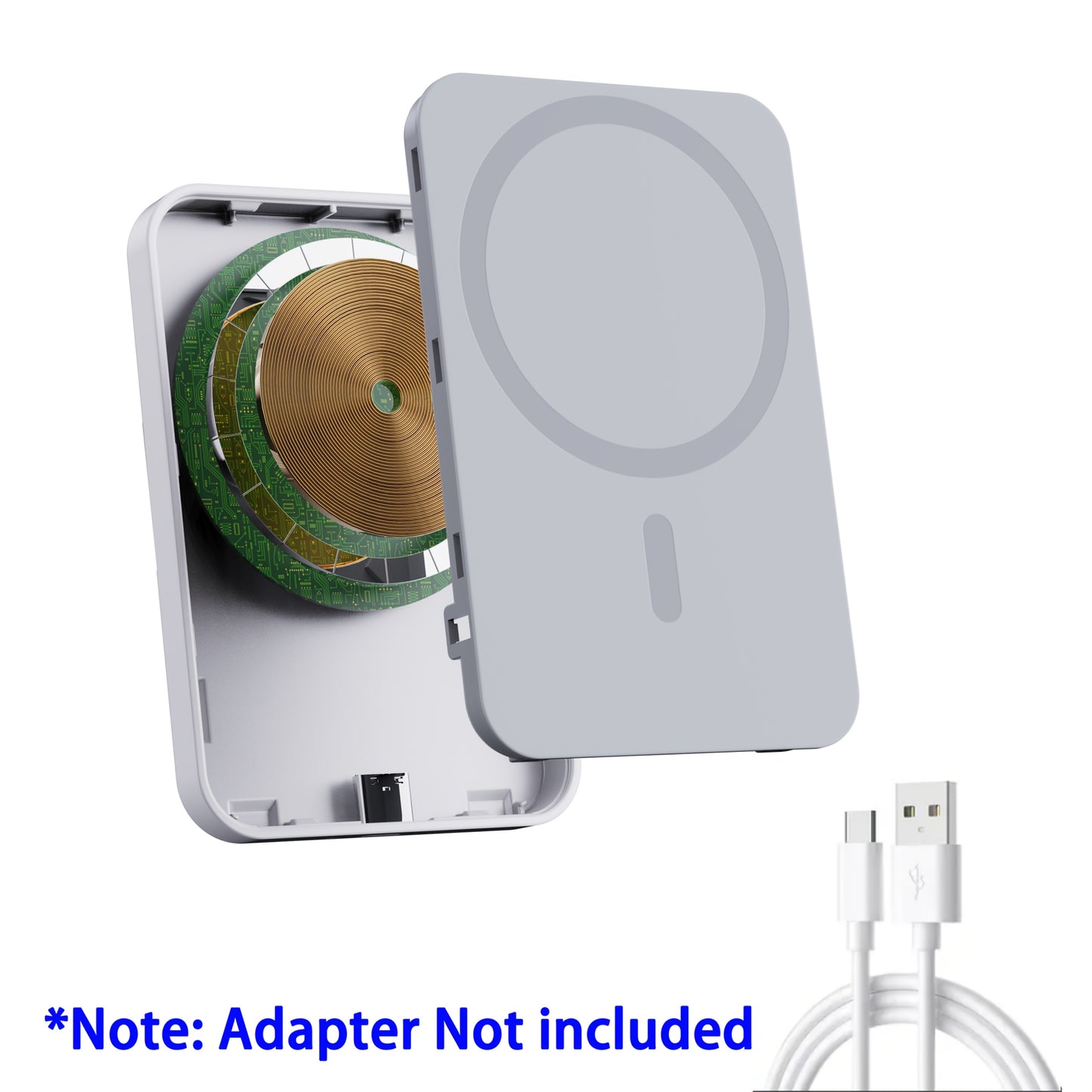 Cargador inalámbrico magnético de alta velocidad para coche con carga rápida de 15W, soporte ajustable para teléfono, no requiere batería, conector USB