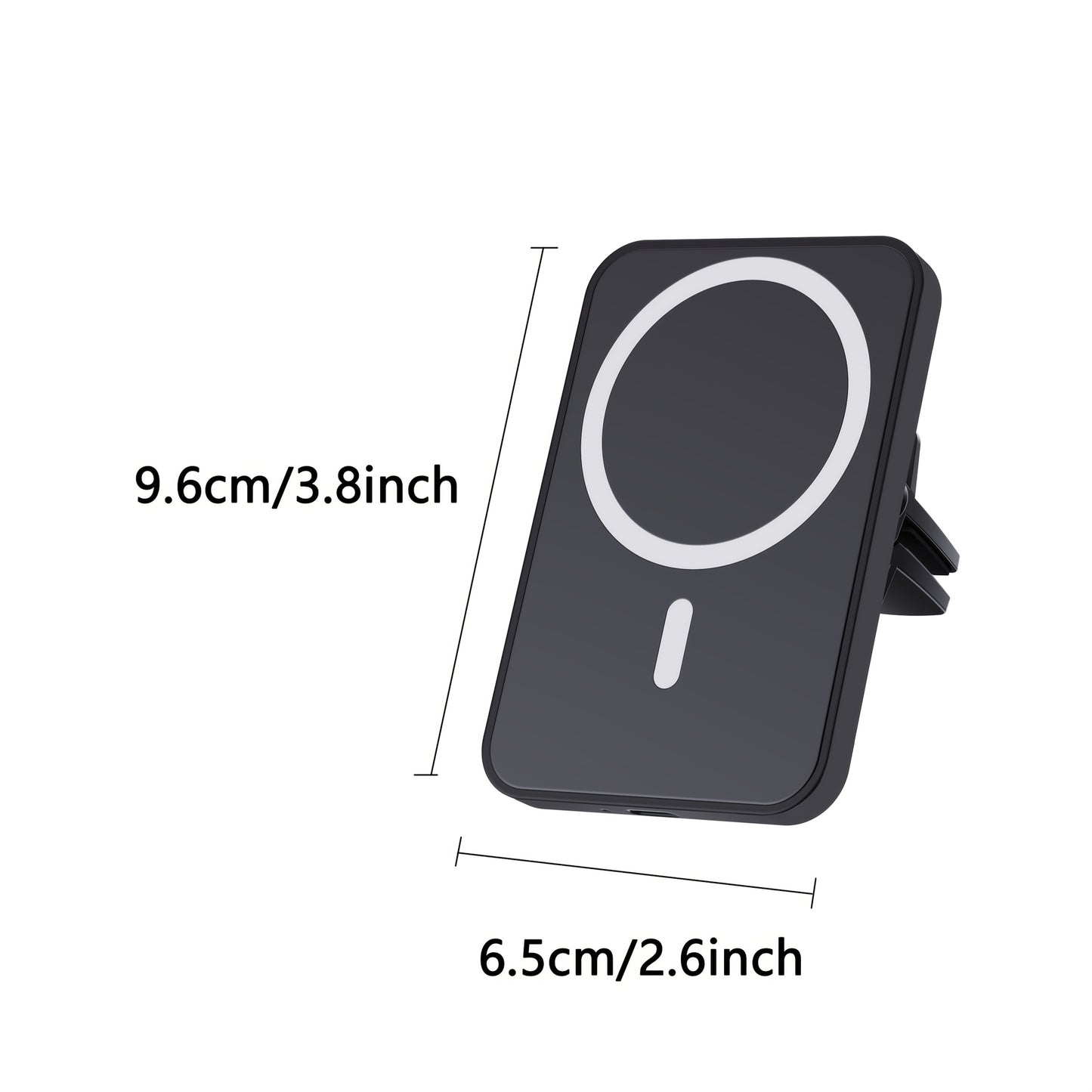 Cargador inalámbrico magnético de alta velocidad para coche con carga rápida de 15W, soporte ajustable para teléfono, no requiere batería, conector USB